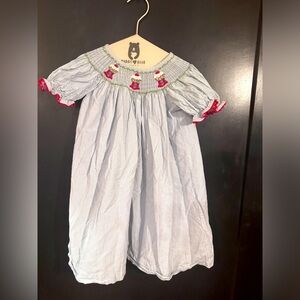 Shrimp & Grits Kids name brand dress. Blue & white striped. Great condition!